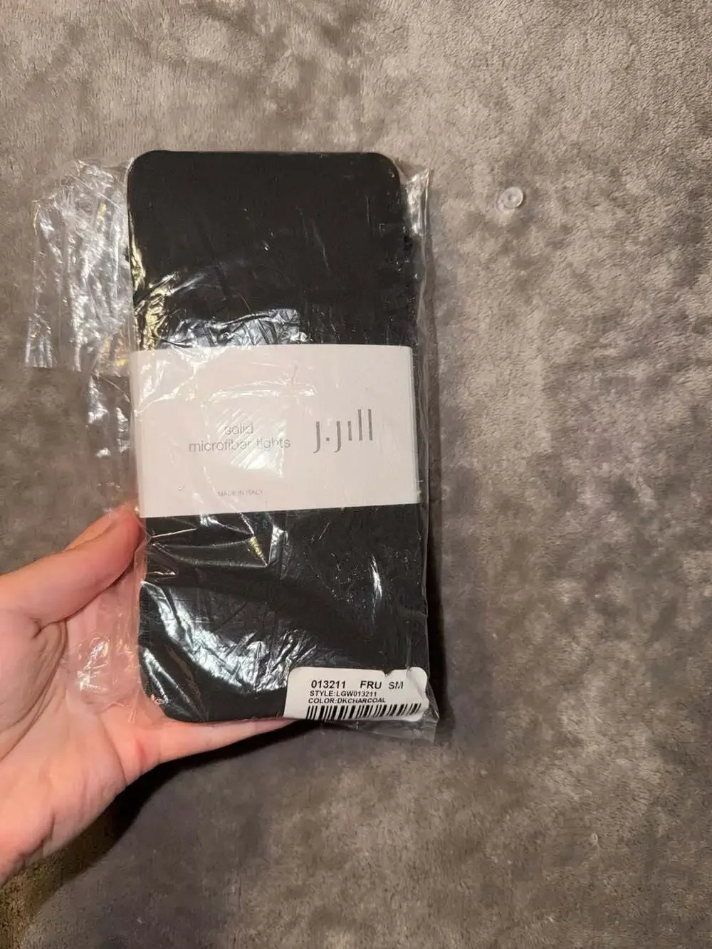 J.Jill Solid Microfiber Tights Dark Charcoal S/M New